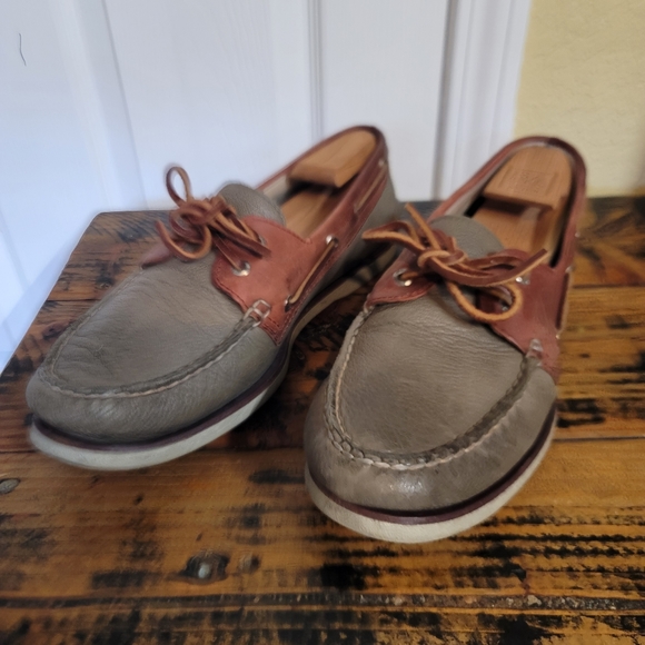 Sperry Top-Sider GOLD CUP A/O 2-Eye Boat Shoe STS11544 Size 11.5 Grey/Oxblood - Picture 2 of 6